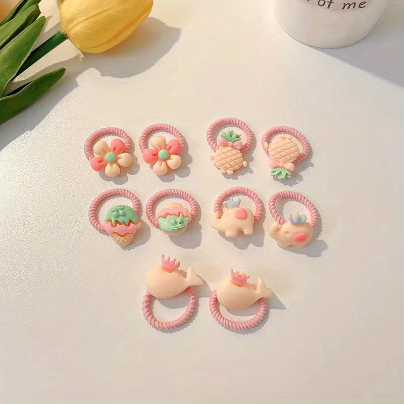 Flowers Bow Fruits Decor Hair Ties Decorative Hair Accessories