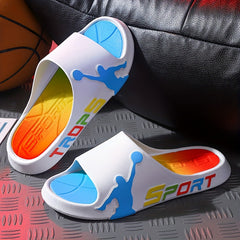 Men's Color Block Slides Ultra Soft Slippers for Outdoor Activities