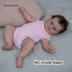 Reborn Baby Girl Doll Full Vinyl Body Pink Short Sleeve Newborn Princess Toddler