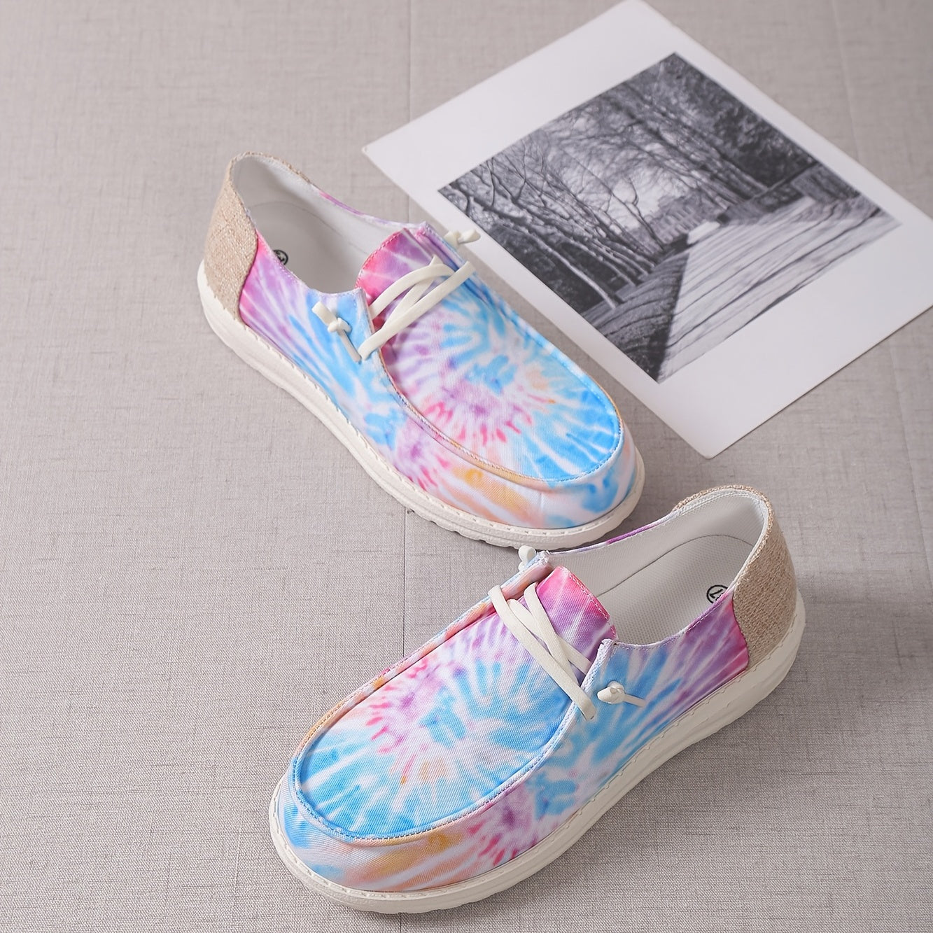 Women's Tie Dye Sneakers Low Top Canvas Shoes