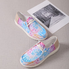 Women's Tie Dye Sneakers Low Top Canvas Shoes