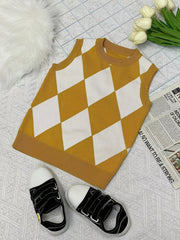Toddler Boys Argyle Pattern Knit Vest for Spring Autumn Winter