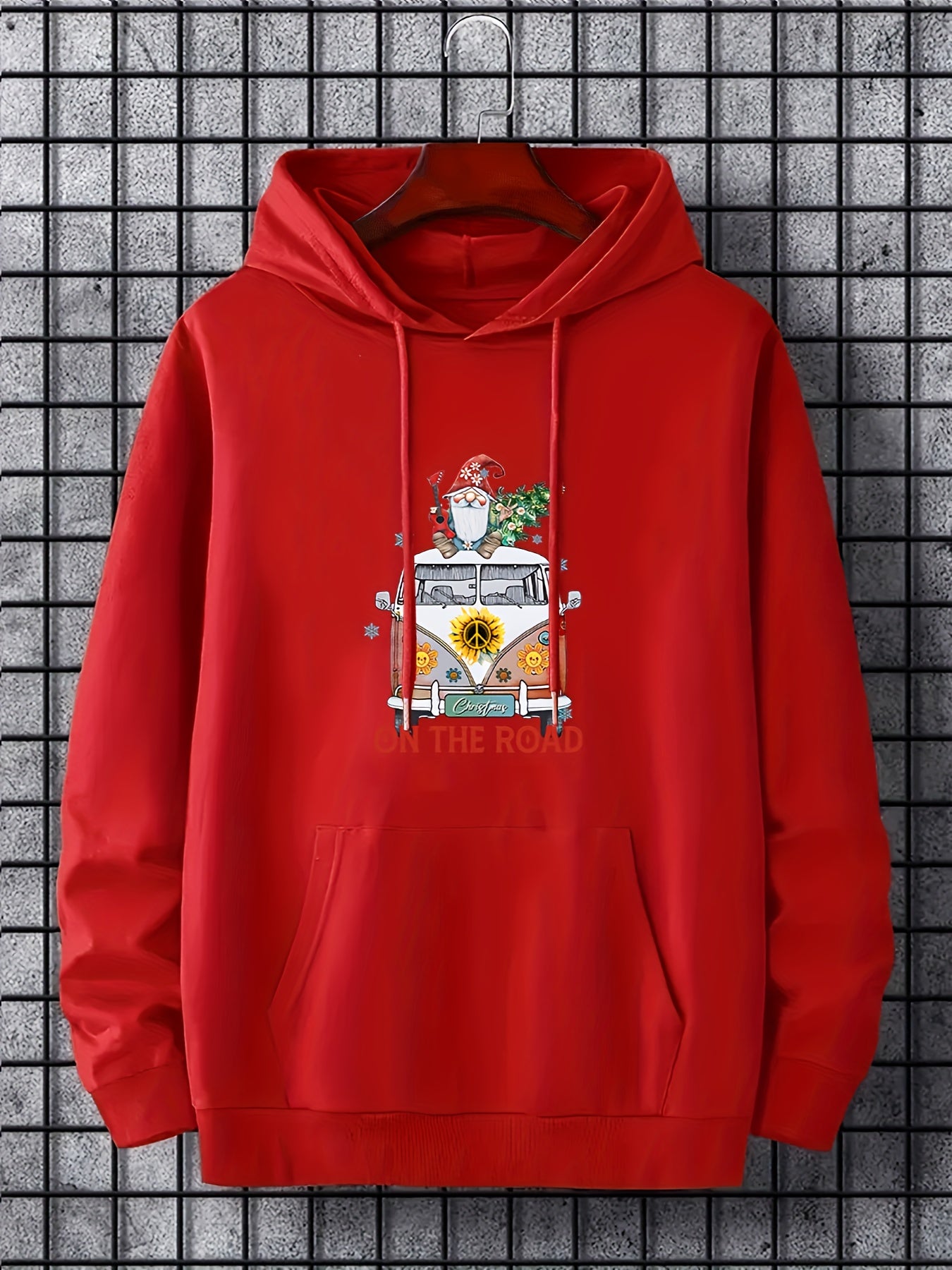 Christmas Style Van Print Hoodie Men Graphic Sweatshirt