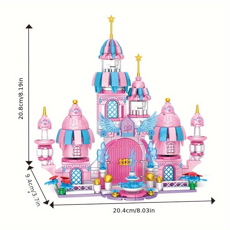 Vintage Princess Castle DIY Assembly Toy, Educational Block Puzzle