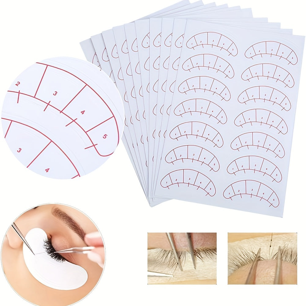 140pcs Eyelash Mapping Stickers 3D Eye Pads Patch Self Adhesive Practice Lashes