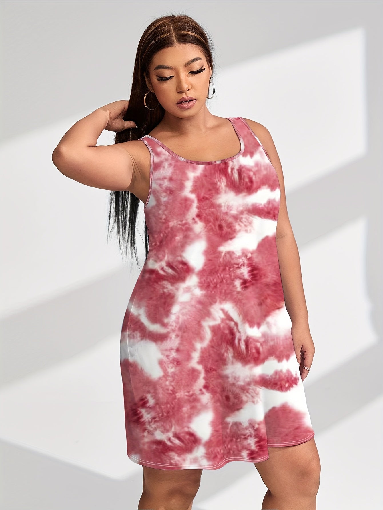 Tie Dye Sleeveless Tank Dress