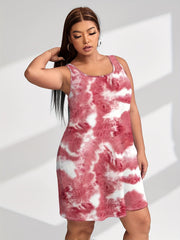Tie Dye Sleeveless Tank Dress