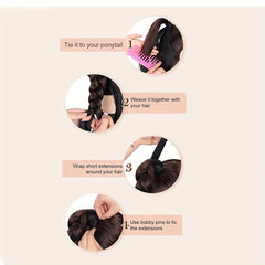 Women's Synthetic Braided Wig 28cm Ponytail Hair Extensions