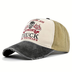 Creative Graffiti Print Baseball Cap Washed Distressed Hat