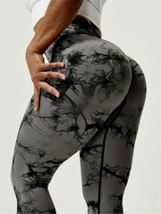 Tie Dye Yoga Sports Leggings High Waist Stretch Workout Tight Pants