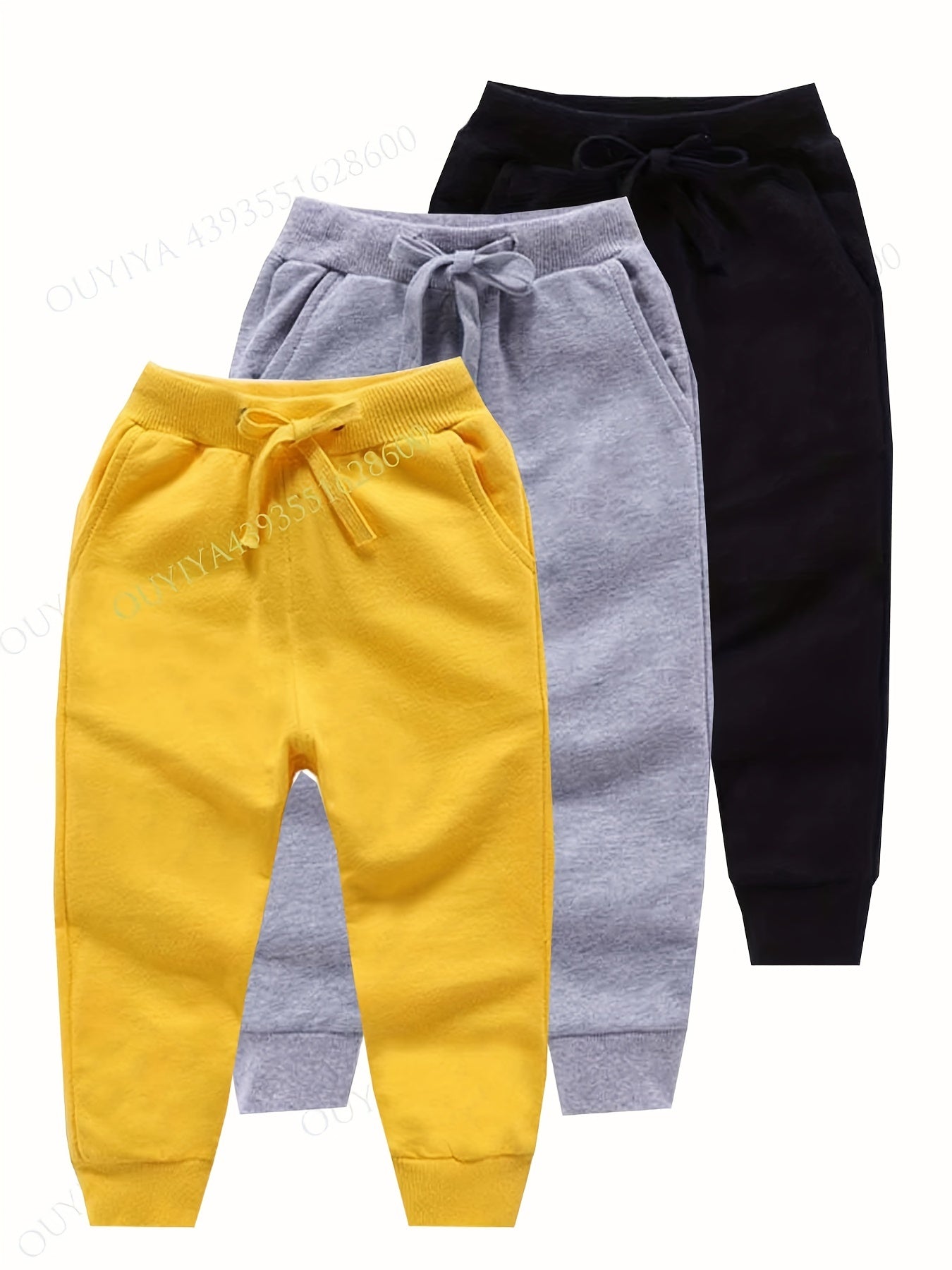 3pcs Boys Active Sweatpants Quick drying Breathable Jogger Kids Clothing