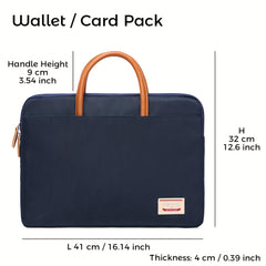 15.6 inch Laptop Bag Waterproof & Shockproof Faux Leather