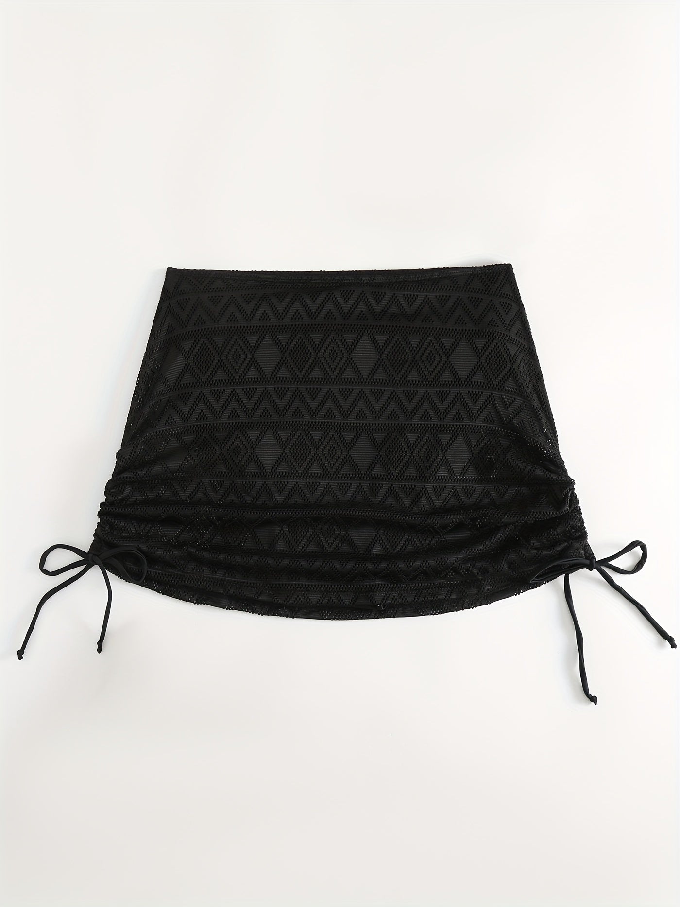 Geometric Pattern Lace Up Bikini Skirt