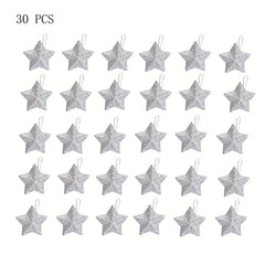 30pcs Golden Star Christmas Tree Decoration 2inch
