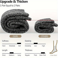 Men's Winter Wool Warm Socks Thick Thermal Hiking Crew Socks