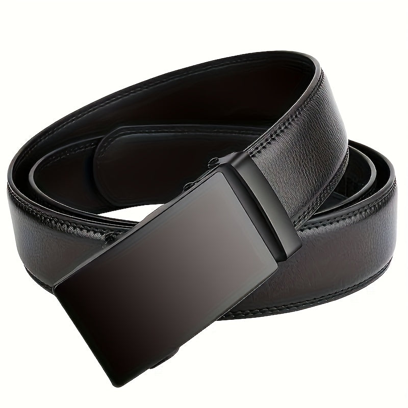 Men's Laser Engraved Automatic Buckle Belt - Durable Stainless Steel