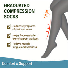 Compression Stockings For Women Men Over the Knee 15-20 mmHg