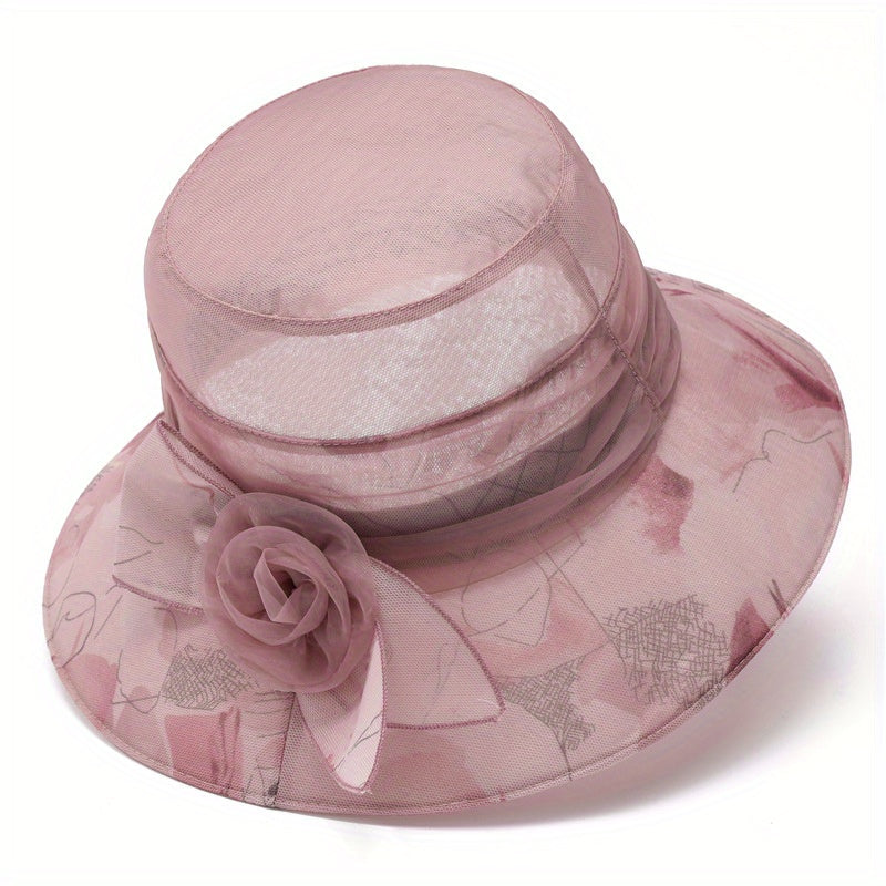 Breathable Flower Bucket Hat Lightweight Summer Basin Hat