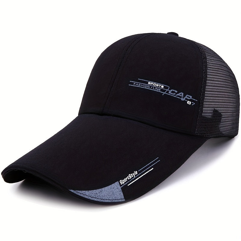 Men's Outdoor Sunshade Hat with Tidal Printing Breathable Mesh
