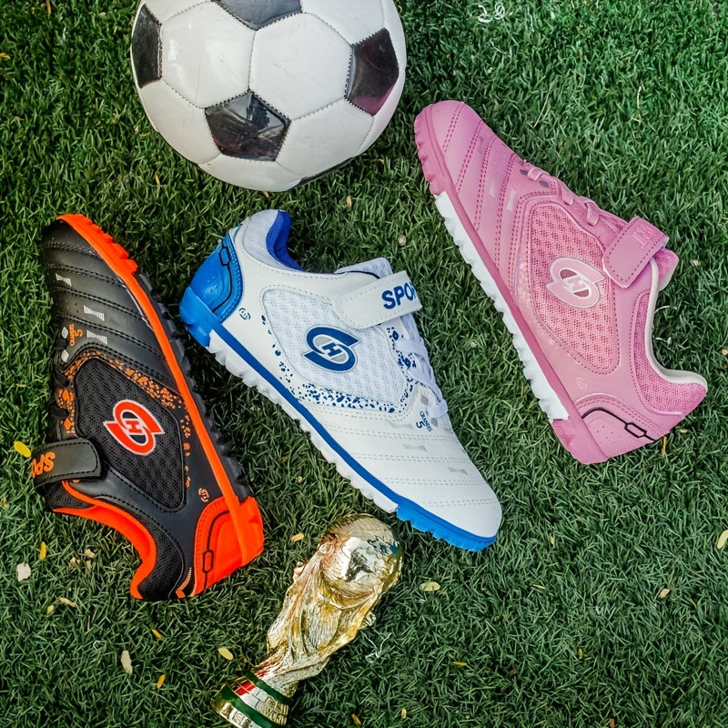 Boys Hook & Loop TF Soccer Cleats Comfortable Sport Shoes Kids Children