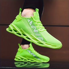 Men's Letter Print Lace Up Knit Sneakers Casual Shoes