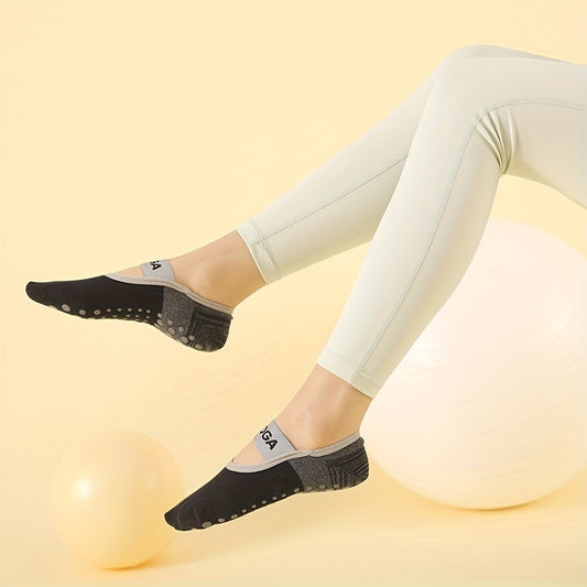 Non Slip Yoga Socks with Grip Towel Bottom for Pilates Home Workouts