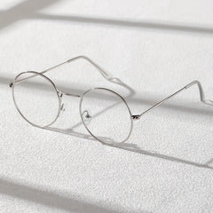 Men's Round Metal Flat Mirror Sunglasses