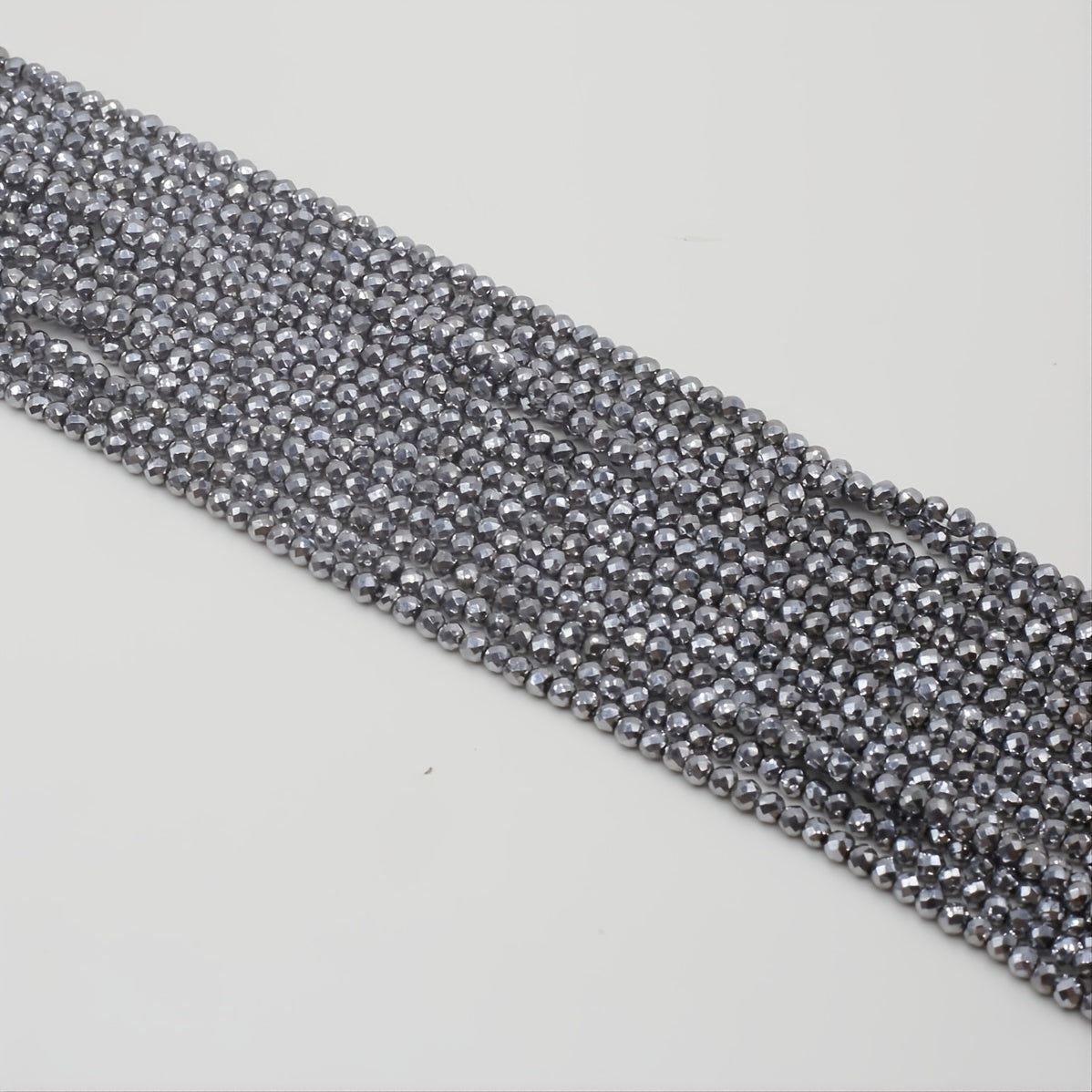 15'' Gray Spinel Plated Faceted Small Beads for Beading