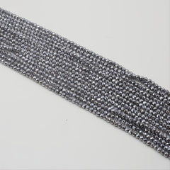 15'' Gray Spinel Plated Faceted Small Beads for Beading