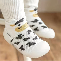 Cartoon Cow Slip On Sock Shoes For Baby Girls