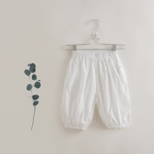 MARC&JANIE Girls Linen Capris Elastic Waist Cropped Pants