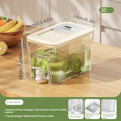 6L Plastic Drink Dispenser with Spigot and Lids for Fridge Parties