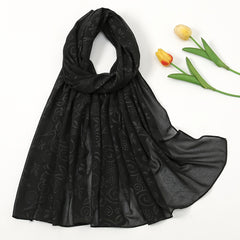 Embossed Soft Scarf Sunscreen Shawl for Women Girls