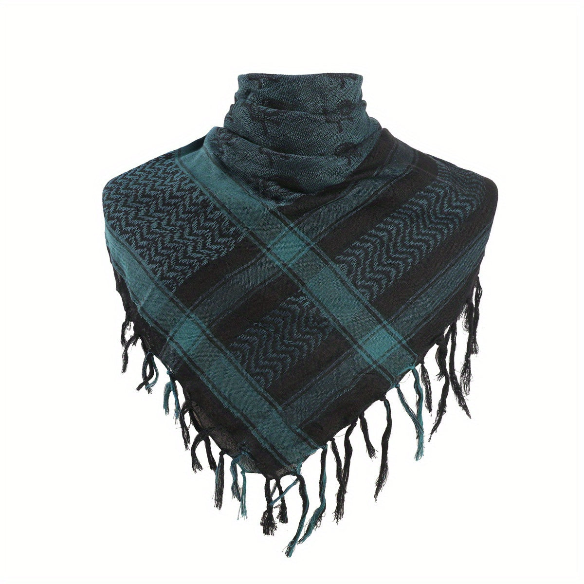 Camouflage Tassel Scarf Hip Hop Skull Jacquard Shawl