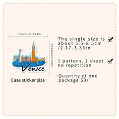 50pcs Italian Landscape Graffiti Stickers DIY Skateboard Notebook Waterproof