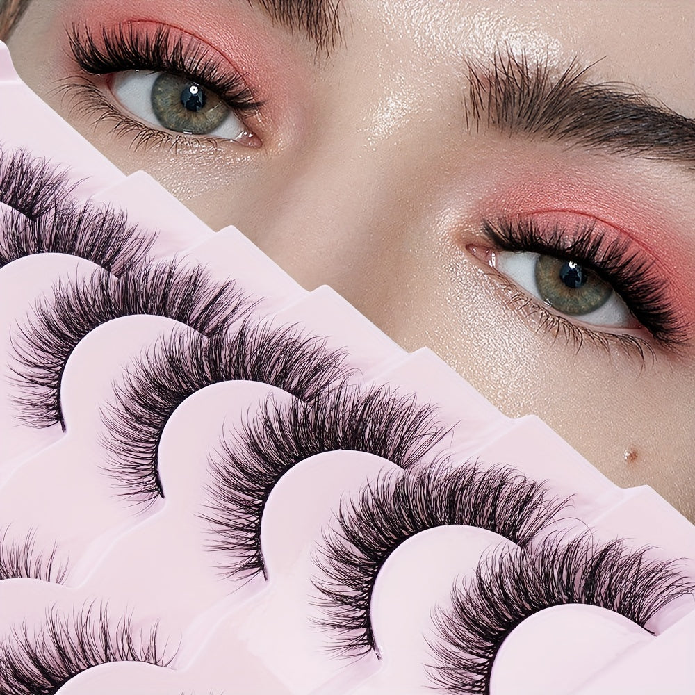 7 Pairs 3D Faux Mink Hair False Eyelashes Wispy Fluffy Extension