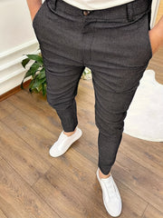 Men s Vintage Style Slim Fit Dress Pants for Business Party