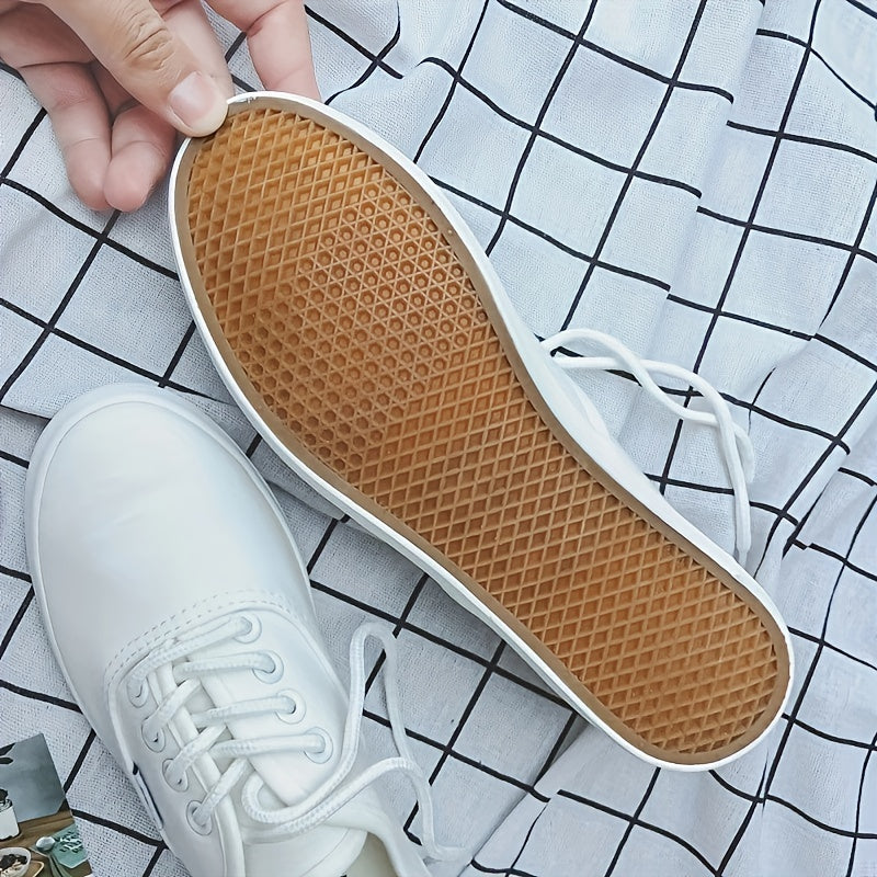 Women's Canvas Sneakers Lace Up Low Top Walking Shoes Lightweight Flat