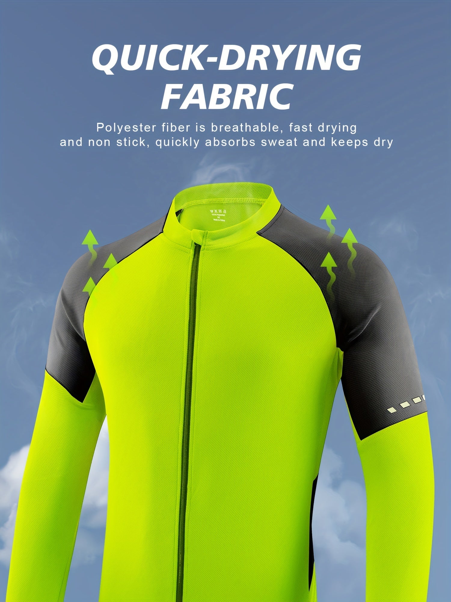 Men's Quick Drying Cycling Jersey w/ Zipper Pocket Slim Fit & Breathable