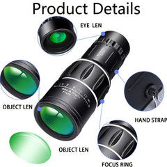 16x52 Monocular Dual Focus Optics Zoom Telescope Armoring Living Concert