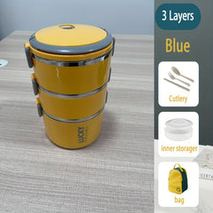 Large Capacity Stainless Steel Lunch Box Set with Bag