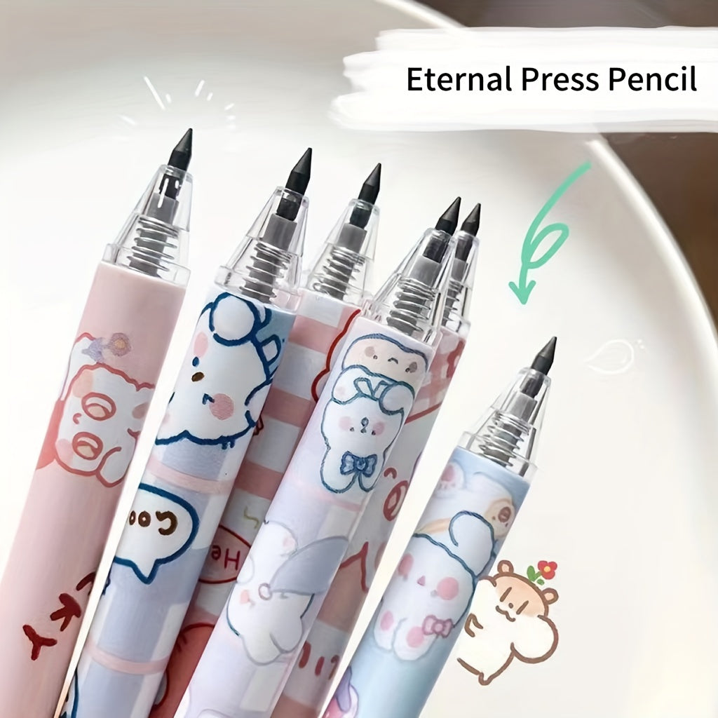 6pcs Eternal Pencil Technology Press with 0.5mm Core, No Sharpening Needed