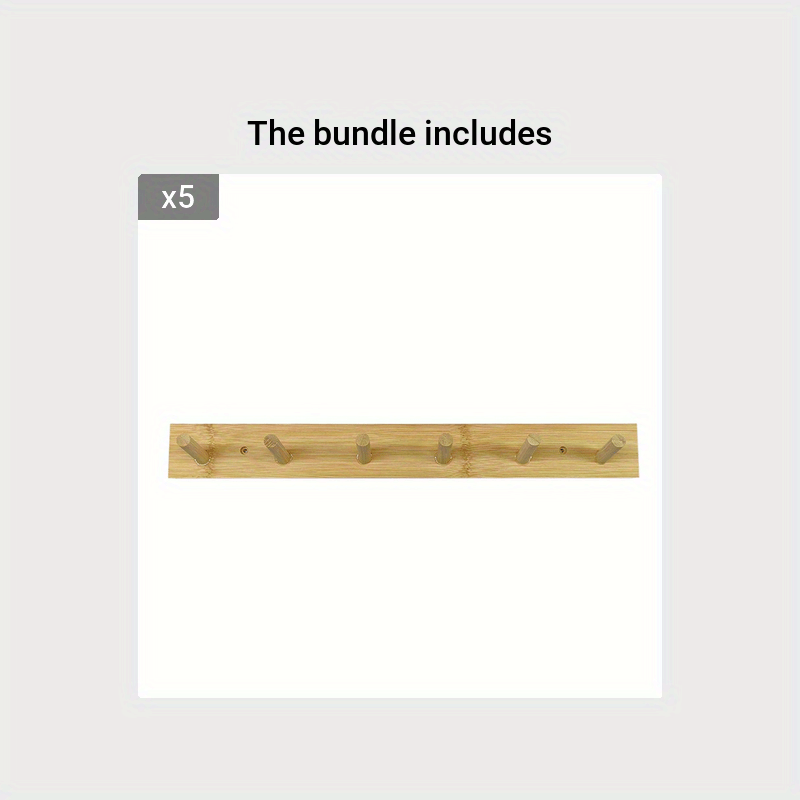 Nordic Solid Wood Hook Wall Hanging Clothes Rack