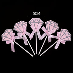 25pcs Glitter Diamond Ring Cupcake Toppers Wedding Decor