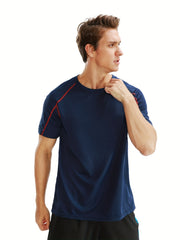 Men's Active Stretch Crew Neck Tee for Outdoor Activities