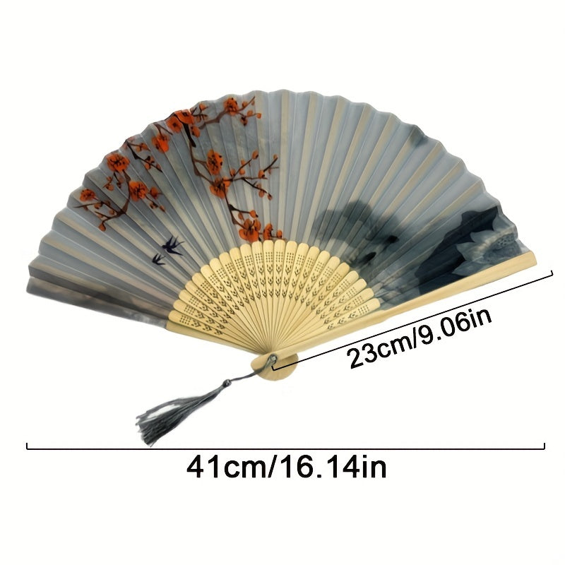 Chinese Style Folding Fan Vintage Painted Fan Dance Accessories