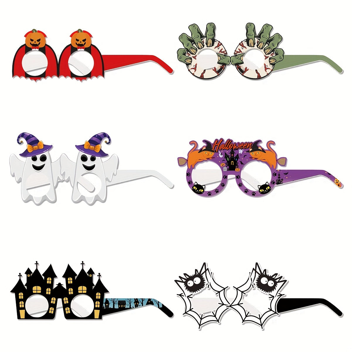 6pcs Halloween Paper Glasses with Paper Box Packaging