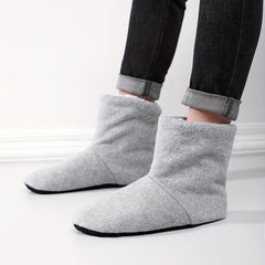 Men's Cozy Plush Booties Slippers Anti-Skid Winter Shoes