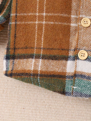 Toddler Boys Plaid Flannel Shirt Long Sleeve Button Up