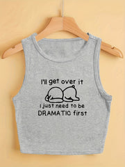 Inspirational Letter Print Tank Top for Summer Women's Clothing